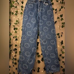 Smiley x H&M wide high jeans